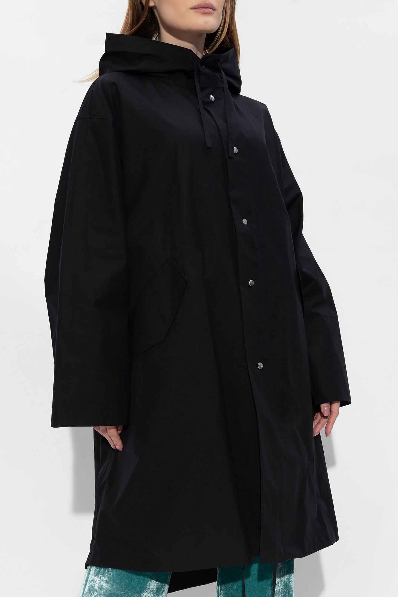 ジャケット JIL SANDER Black Cotton Parka Jil Sander Logo Parka Coat | Black | FARFETCH